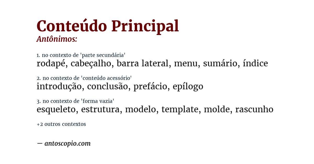 Antônimo de conteúdo principal