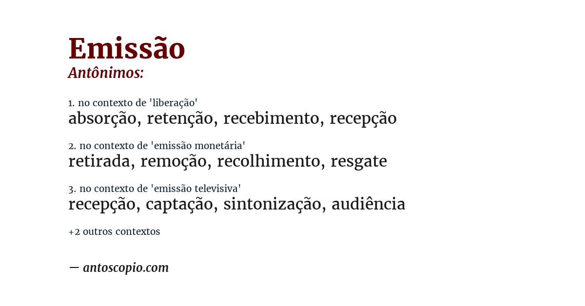 Antônimo de emissão