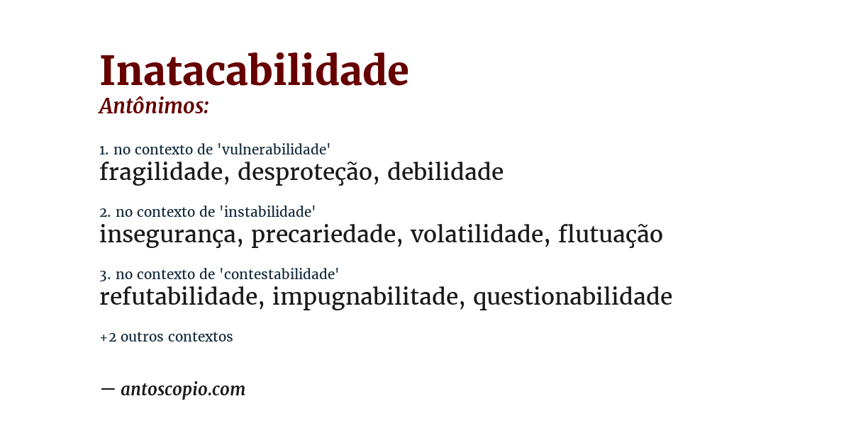 Antônimo de inatacabilidade