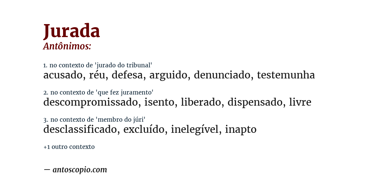 Antônimo de jurada
