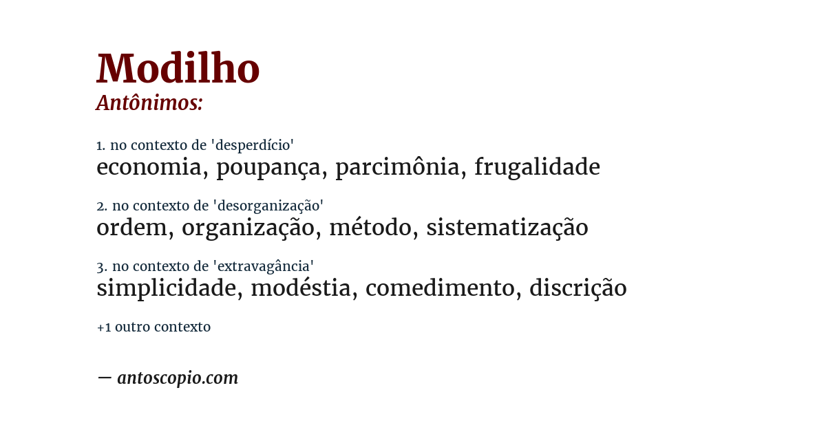 Antônimo de modilho
