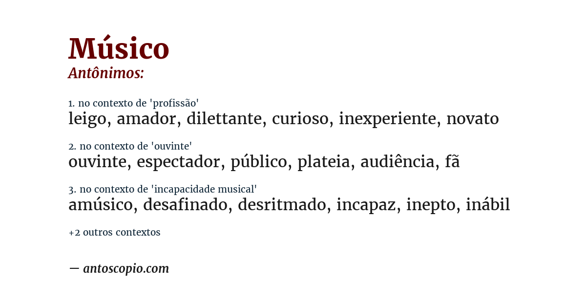 Antônimo de músico