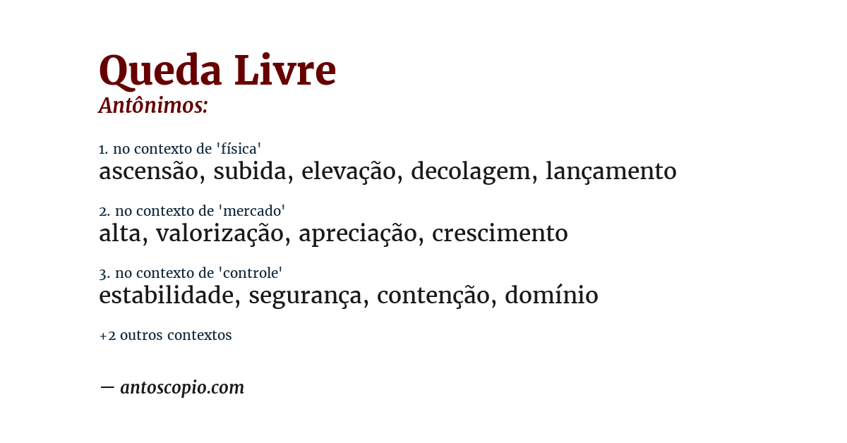 Antônimo de queda livre