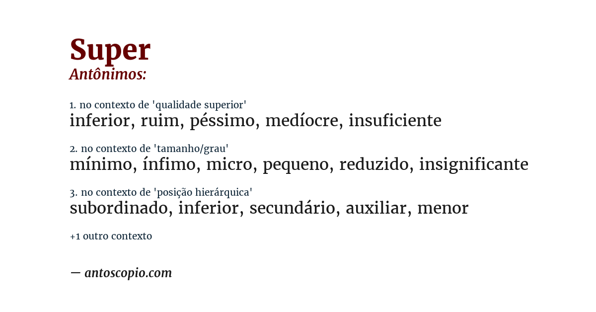 Antônimo de super