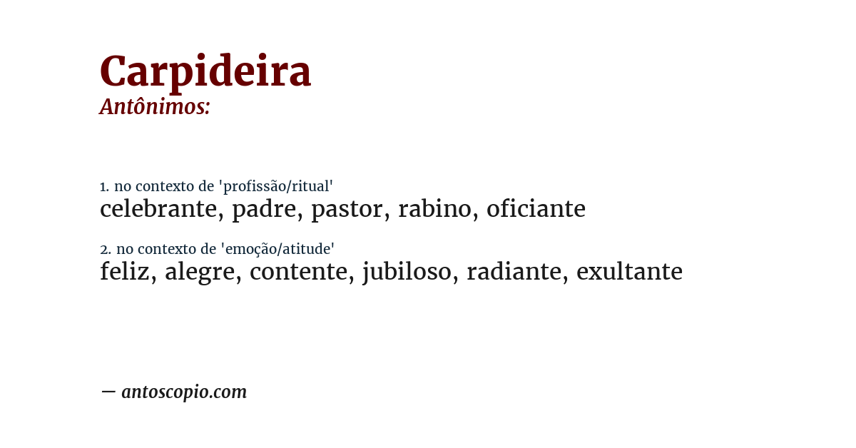 Antônimo de carpideira