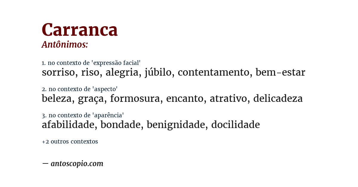 Antônimo de carranca