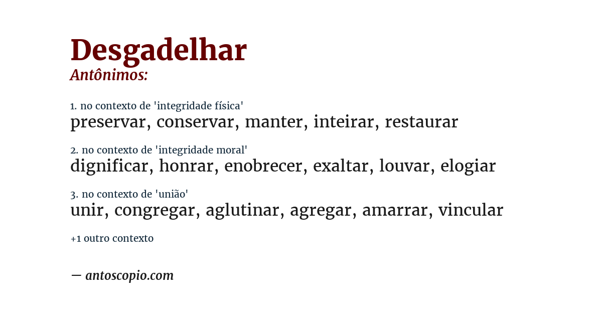 Antônimo de desgadelhar