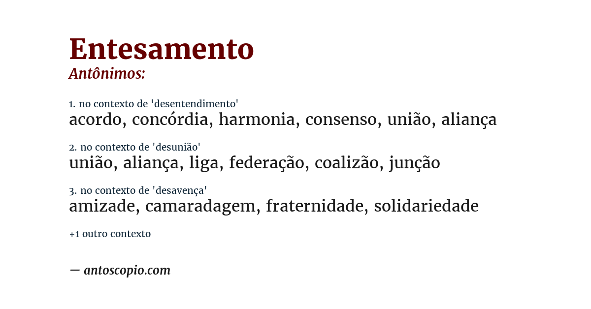 Antônimo de entesamento