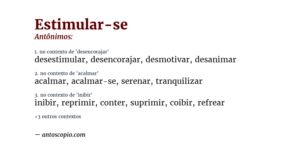 Antônimo de estimular-se