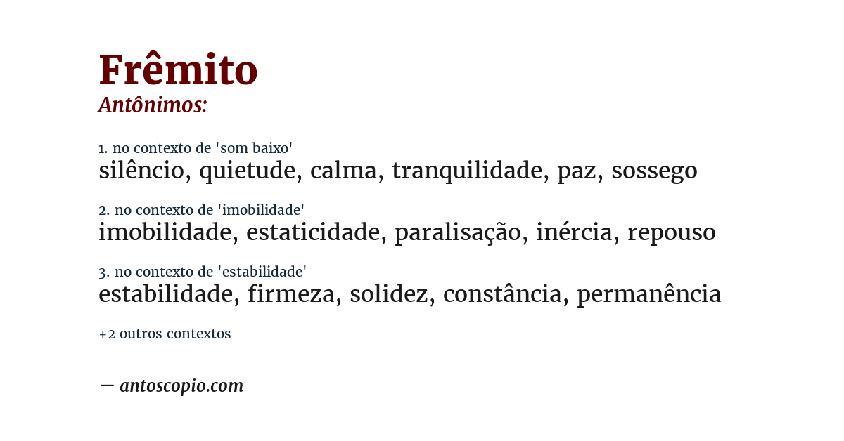 Antônimo de frêmito