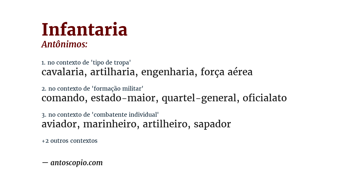 Antônimo de infantaria