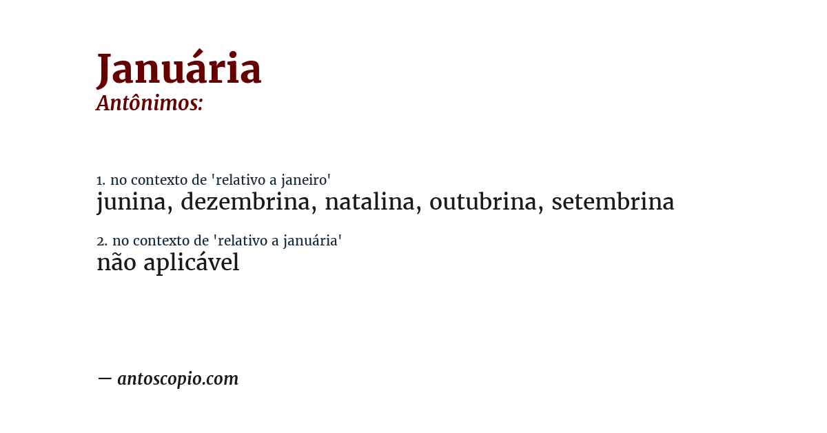 Antônimo de januária