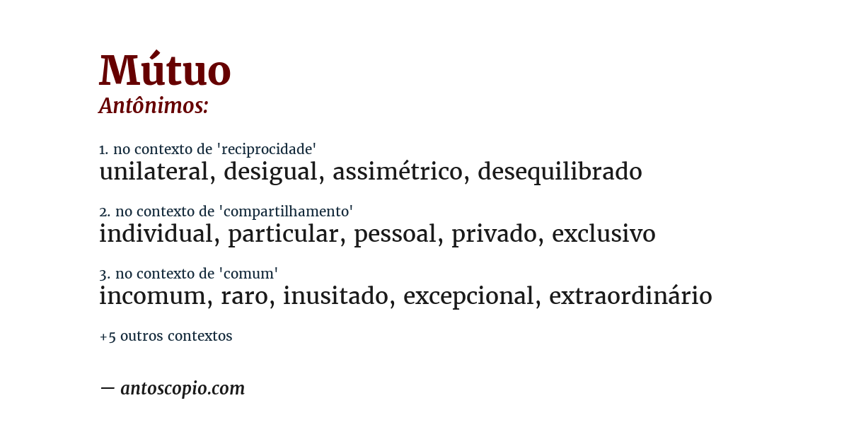 Antônimo de mútuo
