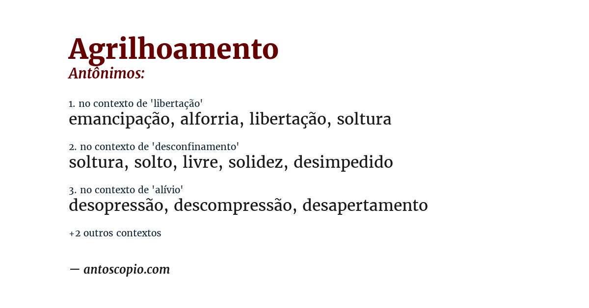 Antônimo de agrilhoamento