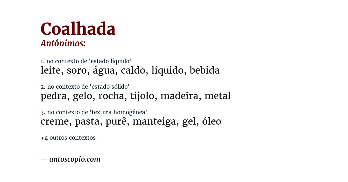 Antônimo de coalhada