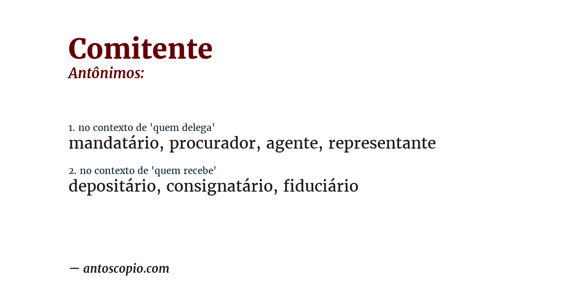 Antônimo de comitente