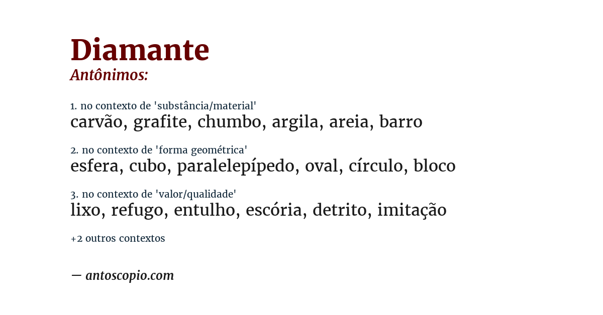 Antônimo de diamante
