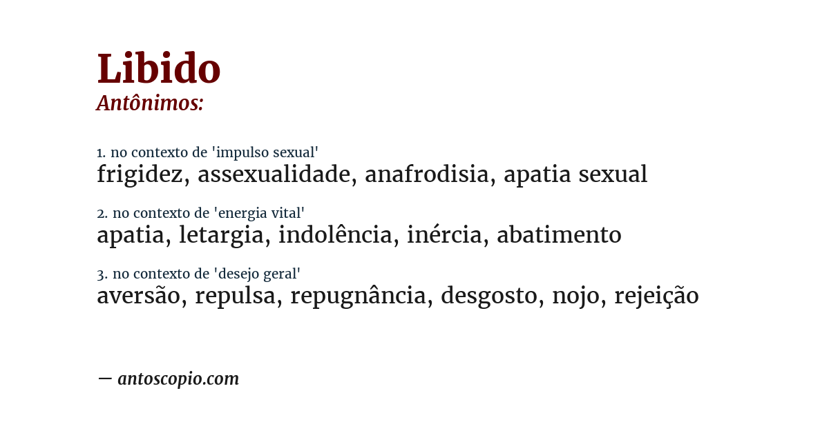 Antônimo de libido