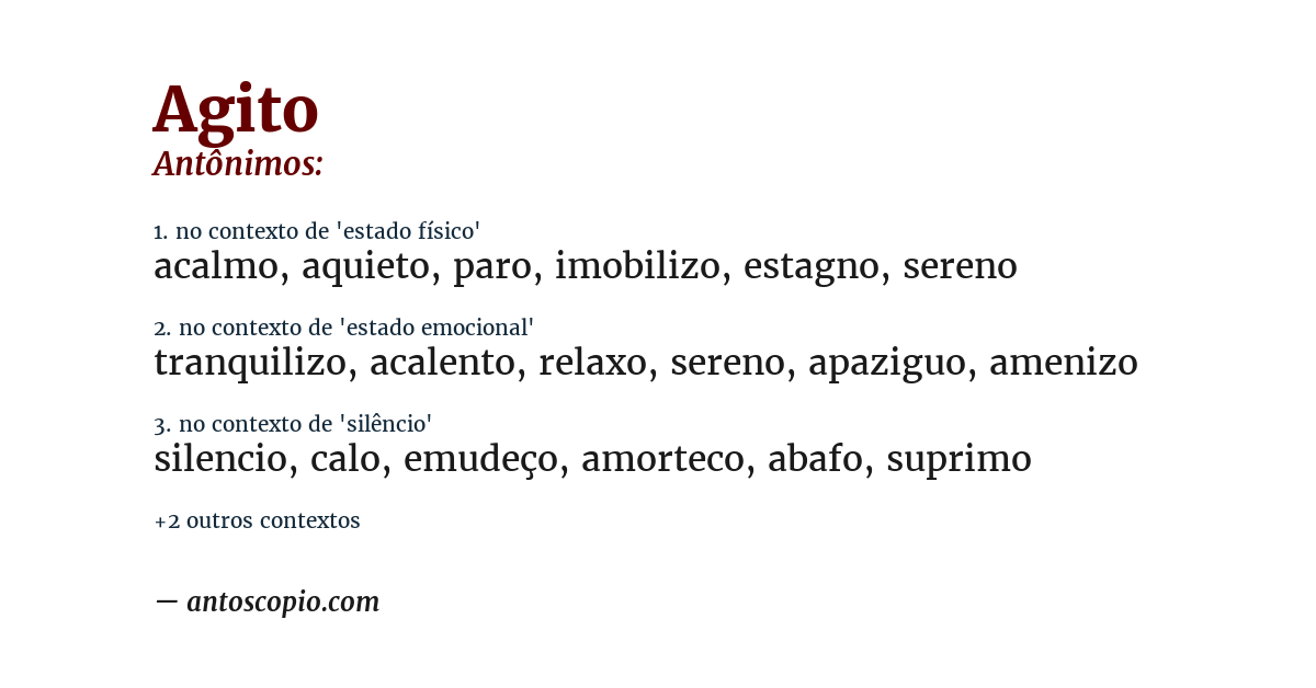 Antônimo de agito