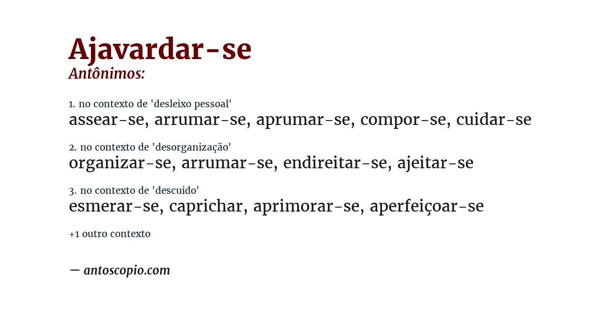 Antônimo de ajavardar-se