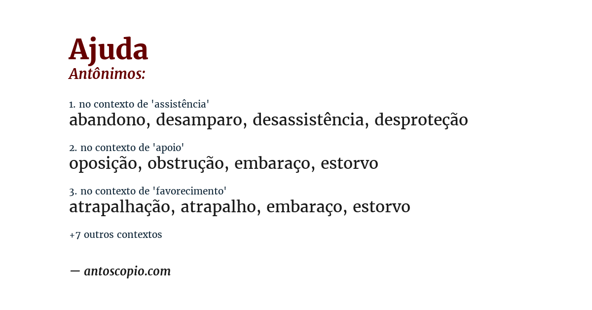 Antônimo de ajuda