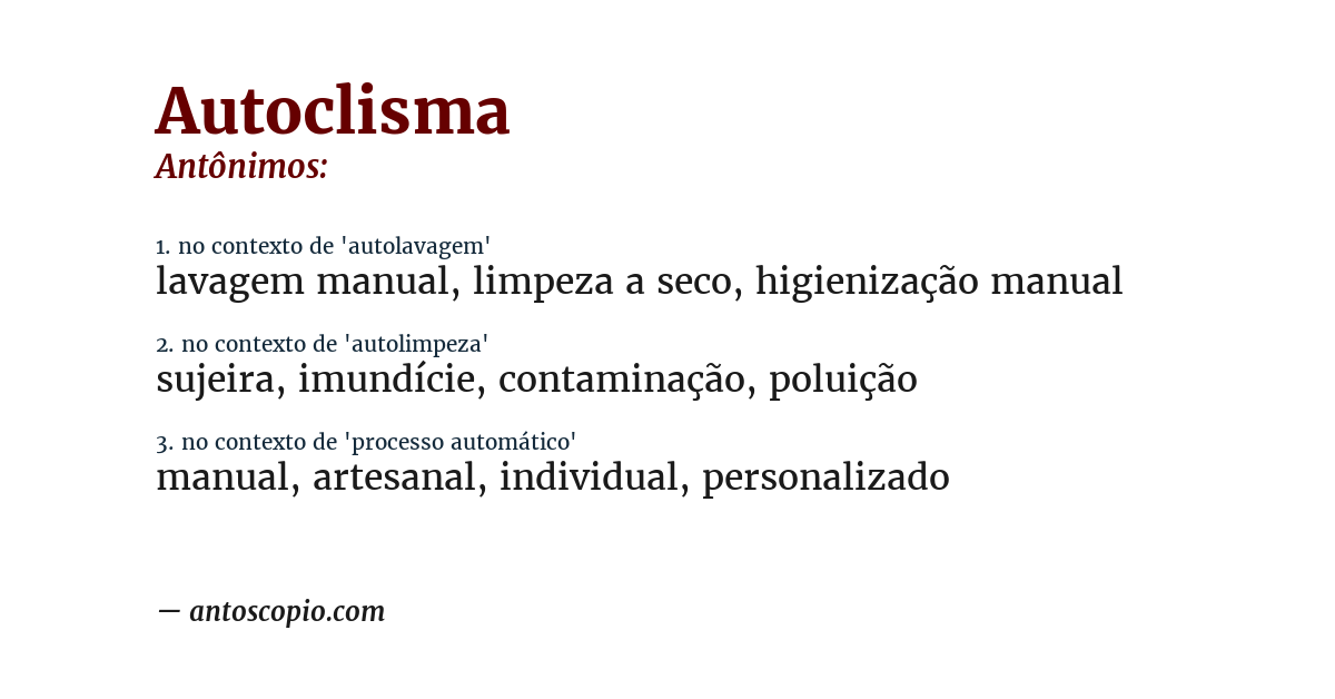 Antônimo de autoclisma