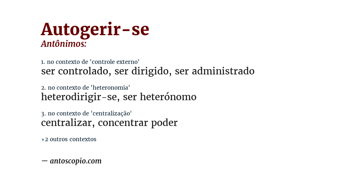 Antônimo de autogerir-se