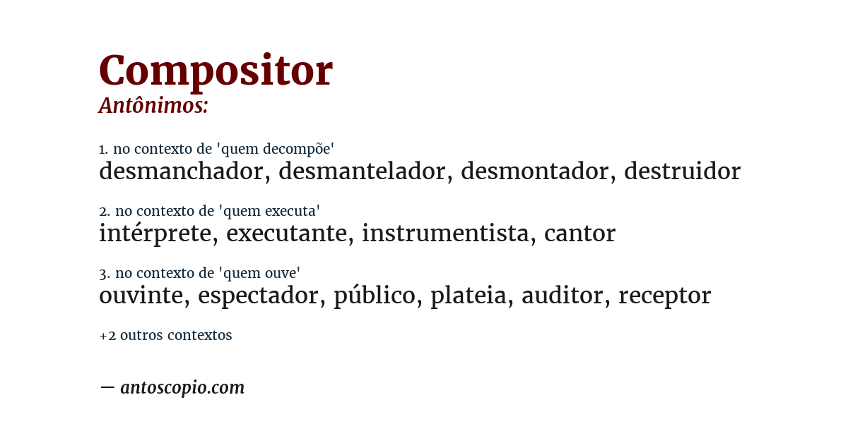 Antônimo de compositor