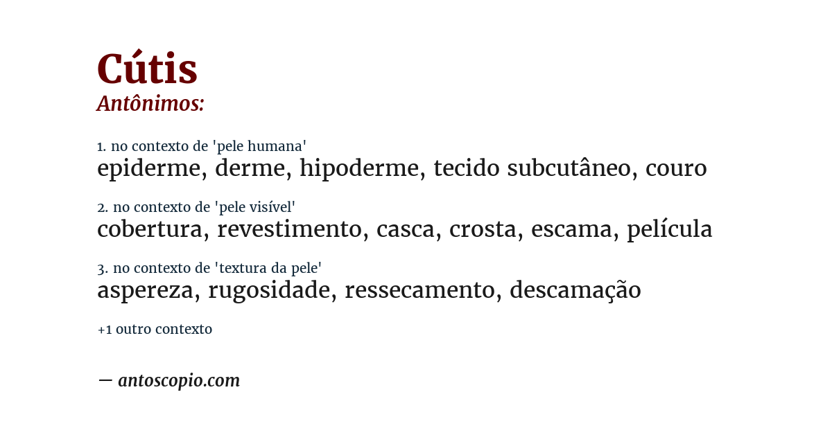 Antônimo de cútis