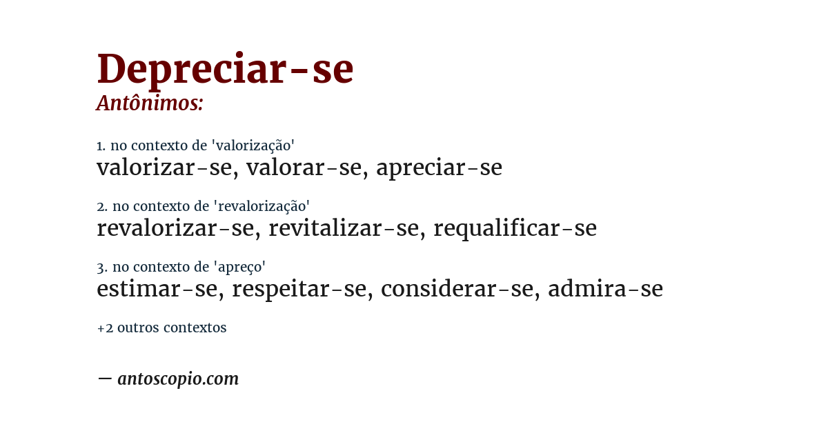 Antônimo de depreciar-se