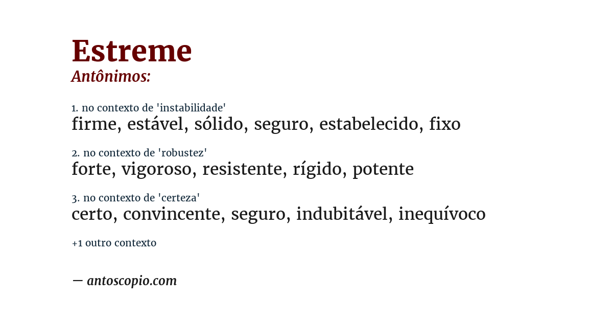 Antônimo de estreme