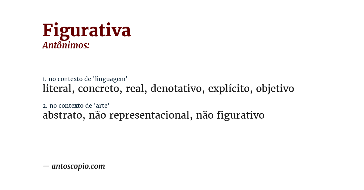 Antônimo de figurativa