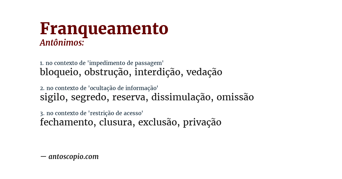 Antônimo de franqueamento