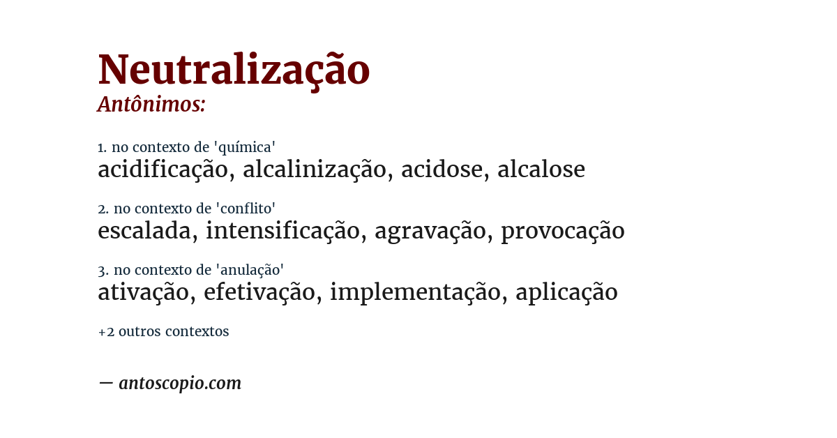 Antônimo de neutralização