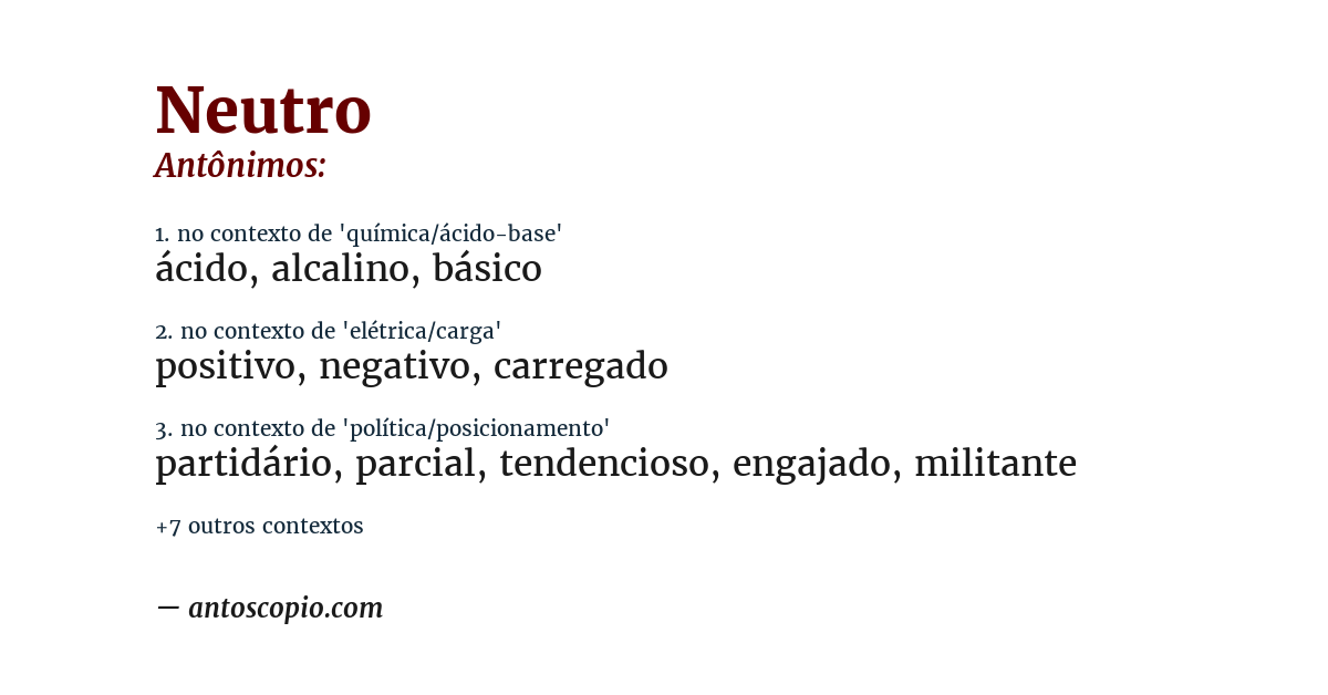 Antônimo de neutro