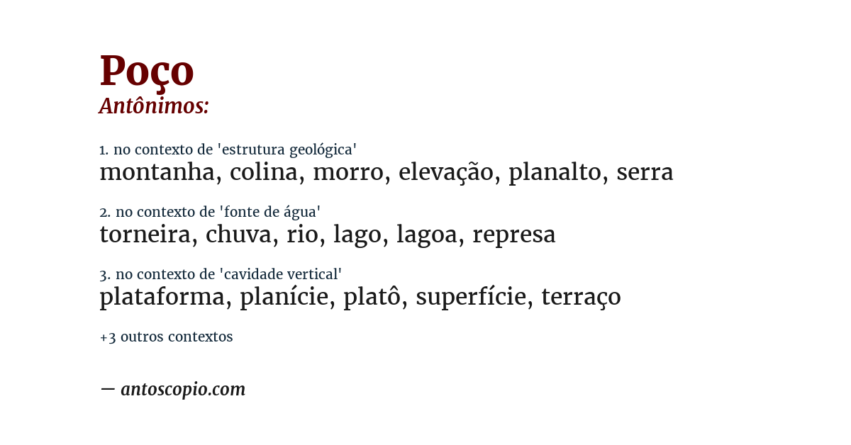 Antônimo de poço