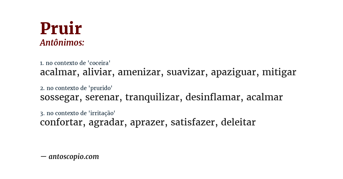 Antônimo de pruir