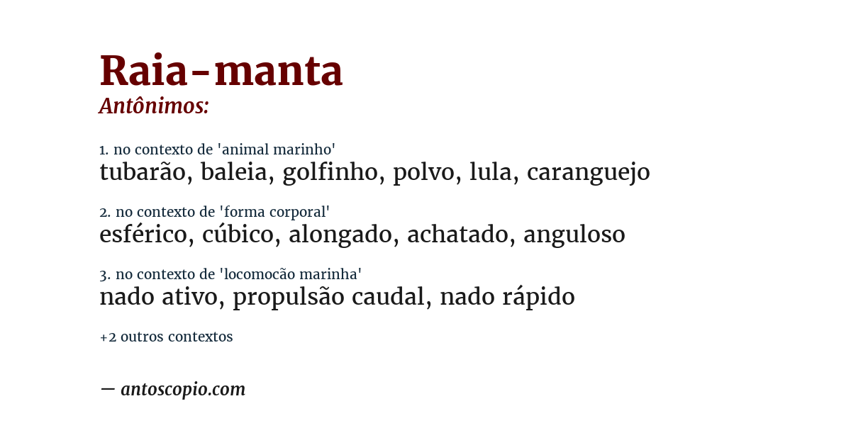 Antônimo de raia-manta