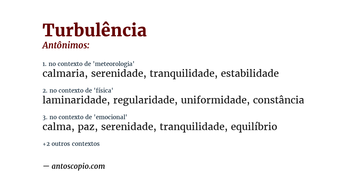 Antônimo de turbulência