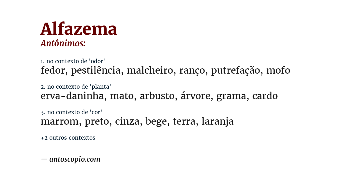 Antônimo de alfazema