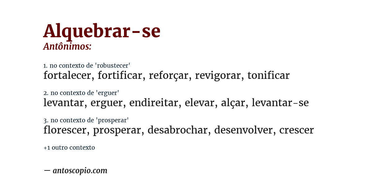 Antônimo de alquebrar-se