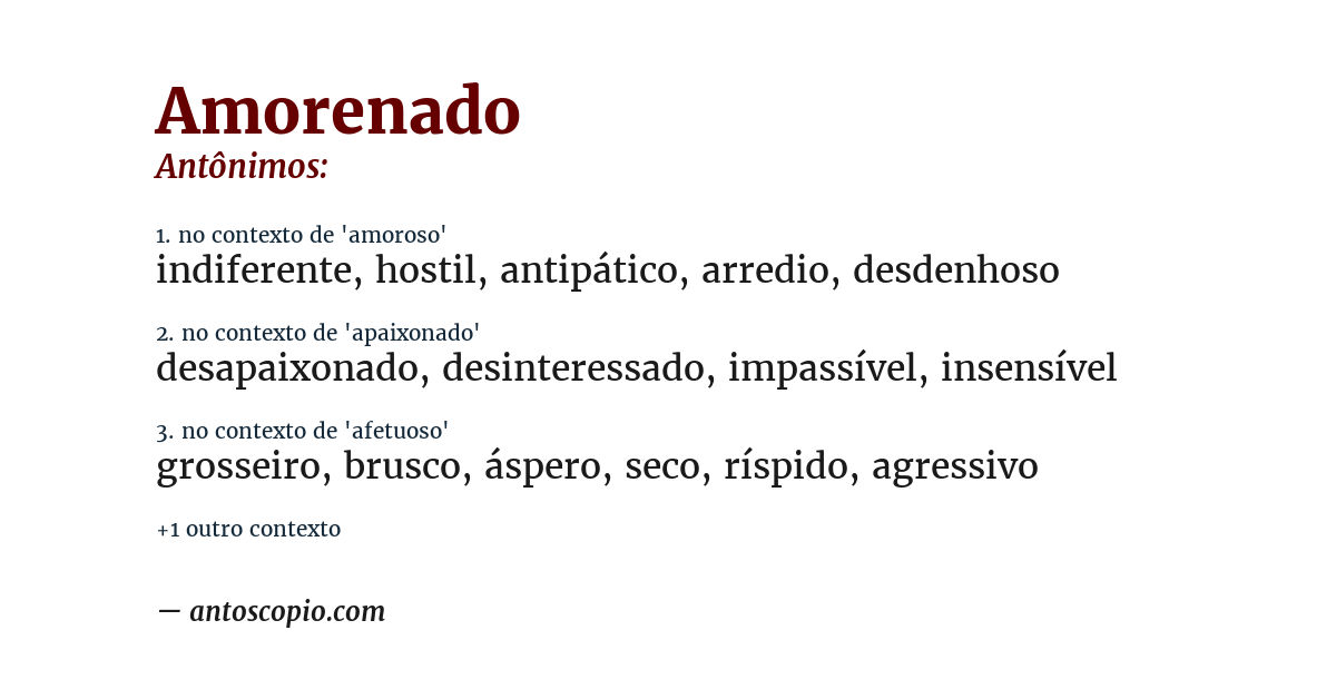Antônimo de amorenado