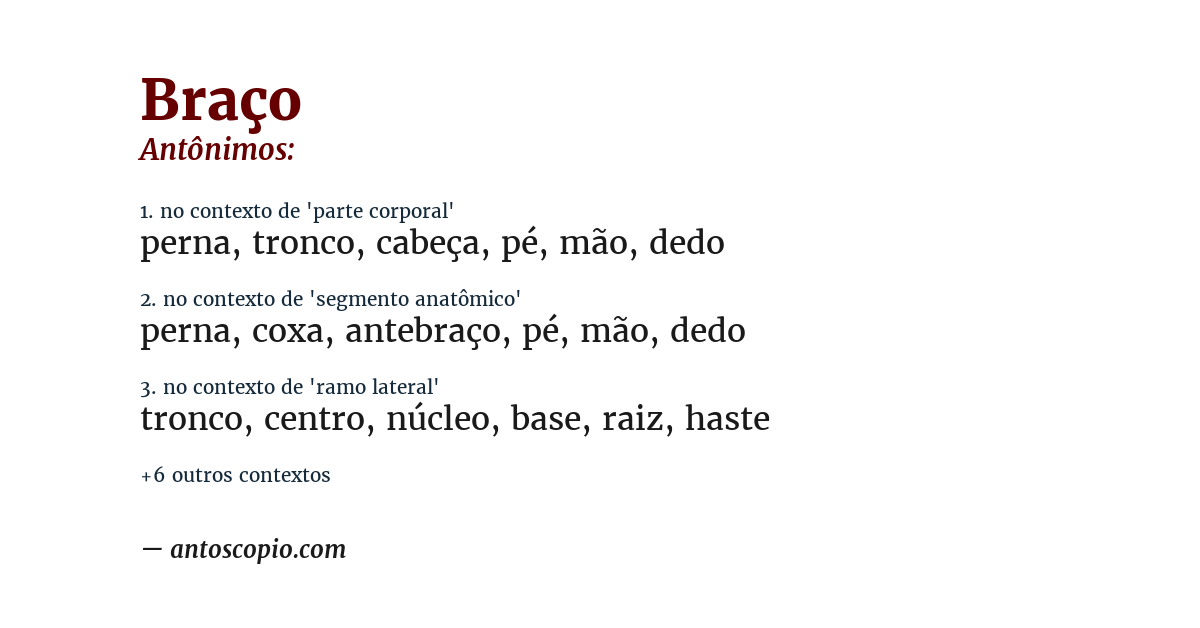 Antônimo de braço