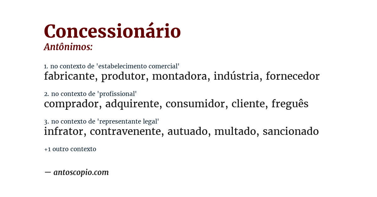 Antônimo de concessionário
