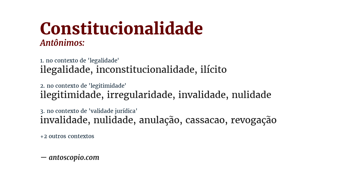 Antônimo de constitucionalidade