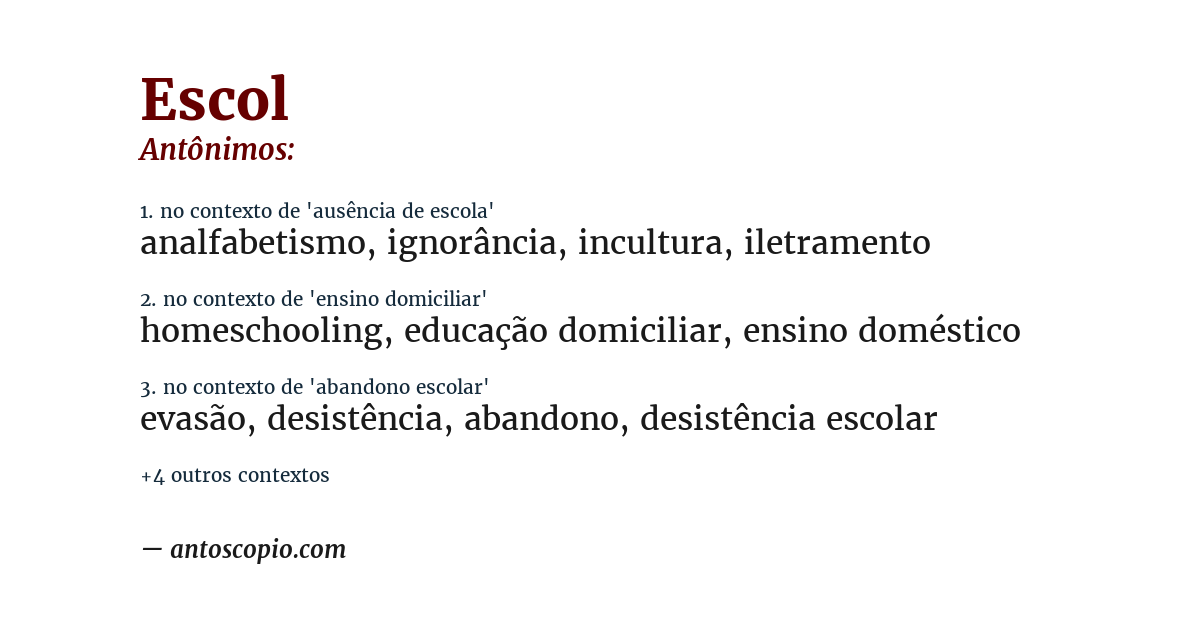 Antônimo de escol