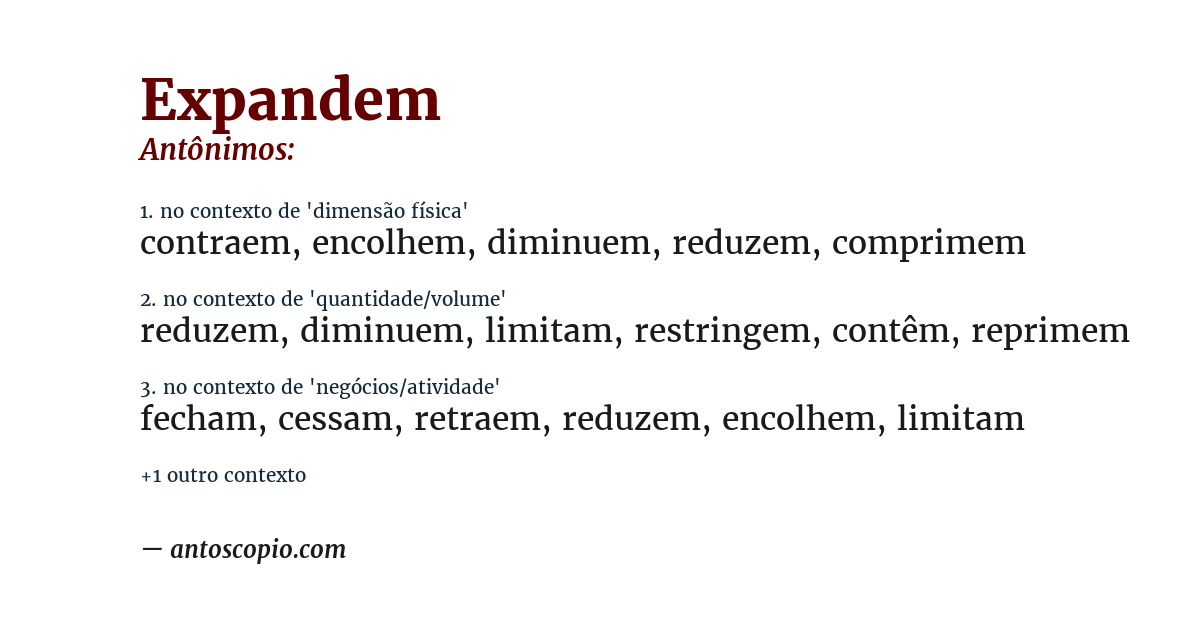 Antônimo de expandem