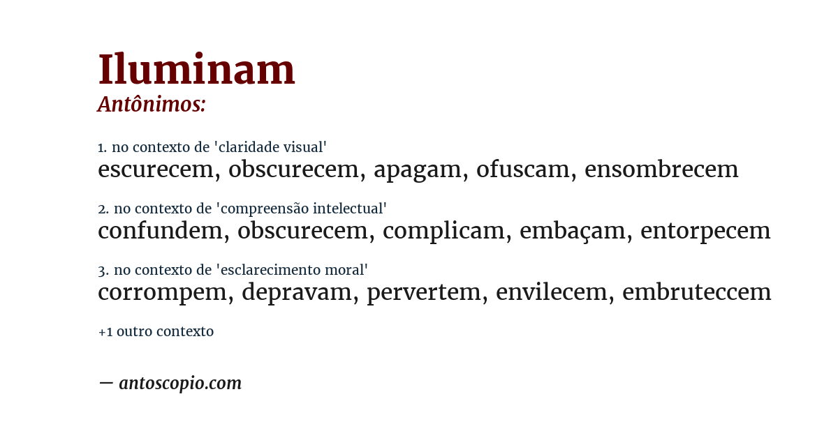 Antônimo de iluminam