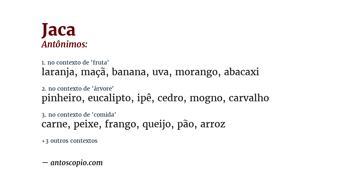 Antônimo de jaca