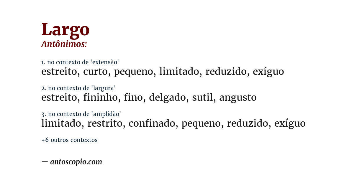 Antônimo de largo